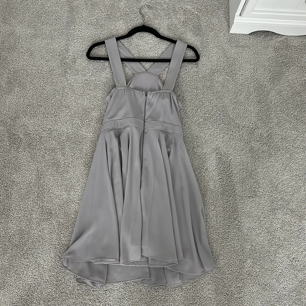 LULUS: Gray Skater Dress - Picture 4 of 8